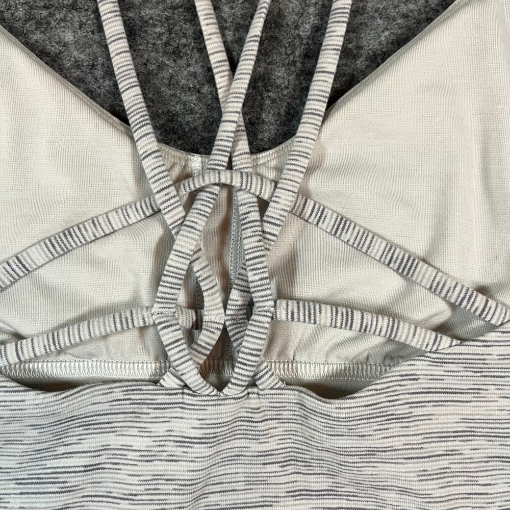 lululemon Create Your Calm Women Size 6 Grey White Space Dye Strappy Back Yoga - Picture 5 of 10